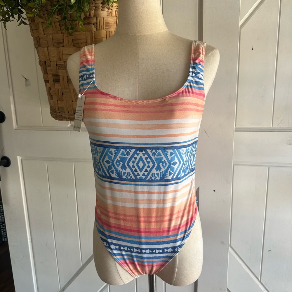 NWT!‎ Kenny Flowers Watercolors The Palmilla One Piece Swimsuit Size M